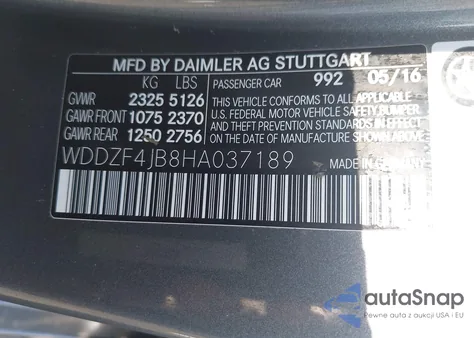 2017 Mercedes-Benz E 300 300 z USA, uszkodzony, nr VIN WDDZF4JB8HA037189